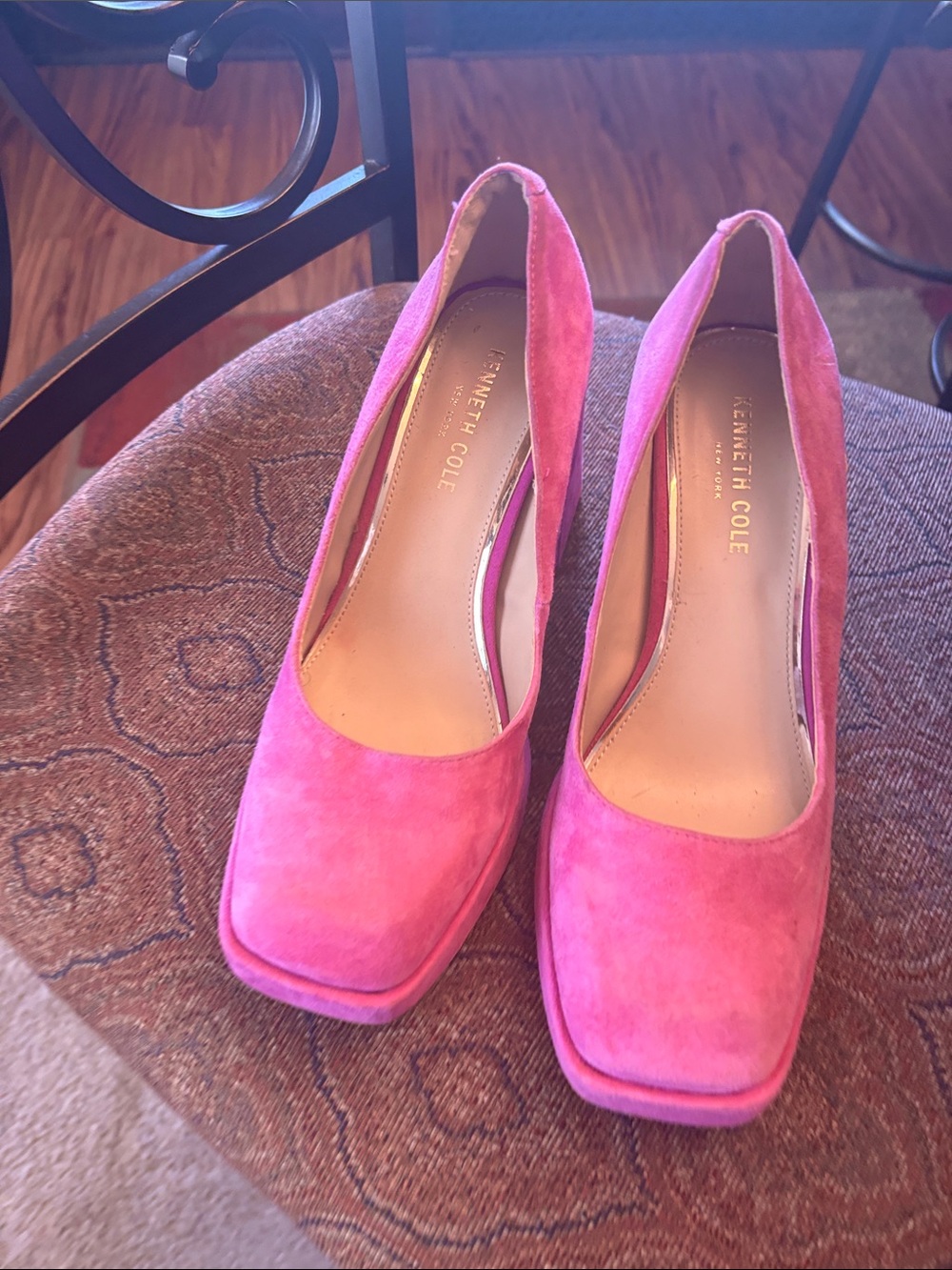 Kenneth Cole Women's Bri Square Toe High Heel Platform Pumps 8.5 M